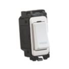 Knightsbridge Curved Edge 20AX 2-Way Grid Retractive Switch Module 'Press' White