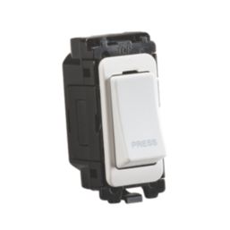 Knightsbridge Curved Edge 20AX 2-Way Grid Retractive Switch Module 'Press' White