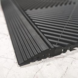Swisstrax Ribtrax Pro Vented Garage Floor Tile Ramp Jet Black 400mm x 63mm 4 Pack