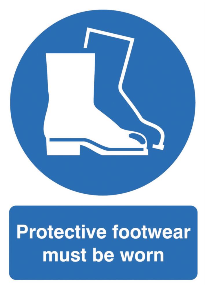 "Protective Footwear Must Be Worn" Sign 420 X 297mm - Screwfix