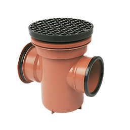 FloPlast Push-Fit Double Socket Round Grid Back-Inlet Bottle Gully 110mm