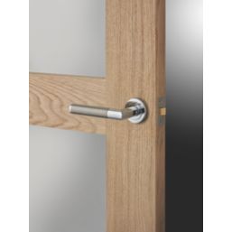 Serozzetta Trend Fire Rated Lever on Rose Door Handle Pair Polished Chrome / Satin Nickel