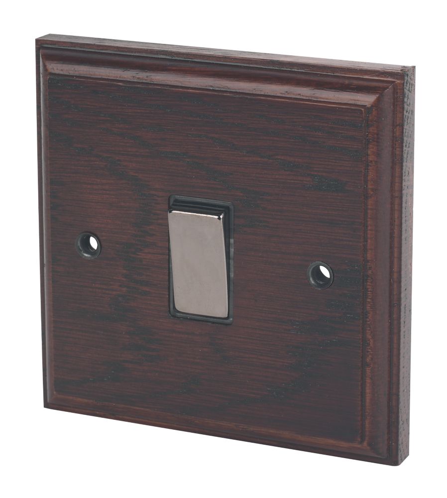 Varilight  20AX 1-Gang DP Control Switch Dark Oak  with Black Inserts