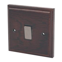 Varilight  20AX 1-Gang DP Control Switch Dark Oak  with Black Inserts