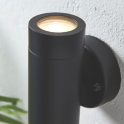 Black up and down store outdoor lights