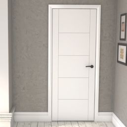 Green & Taylor  Satin Painted White Wooden Ladder Internal Fire FD30 Door 1981mm x 838mm