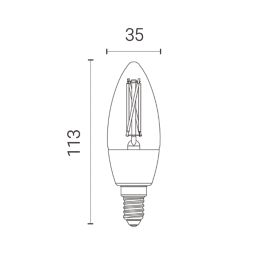 4lite WiZ E14 Candle LED Filament Light Bulb 5W 470lm