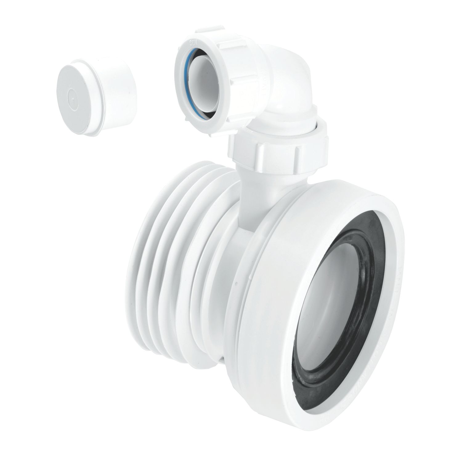 McAlpine Rigid Straight Toilet Connector White 120mm (862HR)