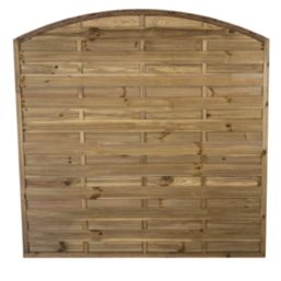 Forest Dome Double-Slatted Curved Top Fence Panels Natural Timber 6' x 6' Pack of 4