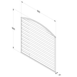 Forest Dome Double-Slatted Curved Top Fence Panels Natural Timber 6' x 6' Pack of 4