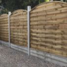 Forest Dome Double-Slatted Curved Top Fence Panels Natural Timber 6' x 6' Pack of 4