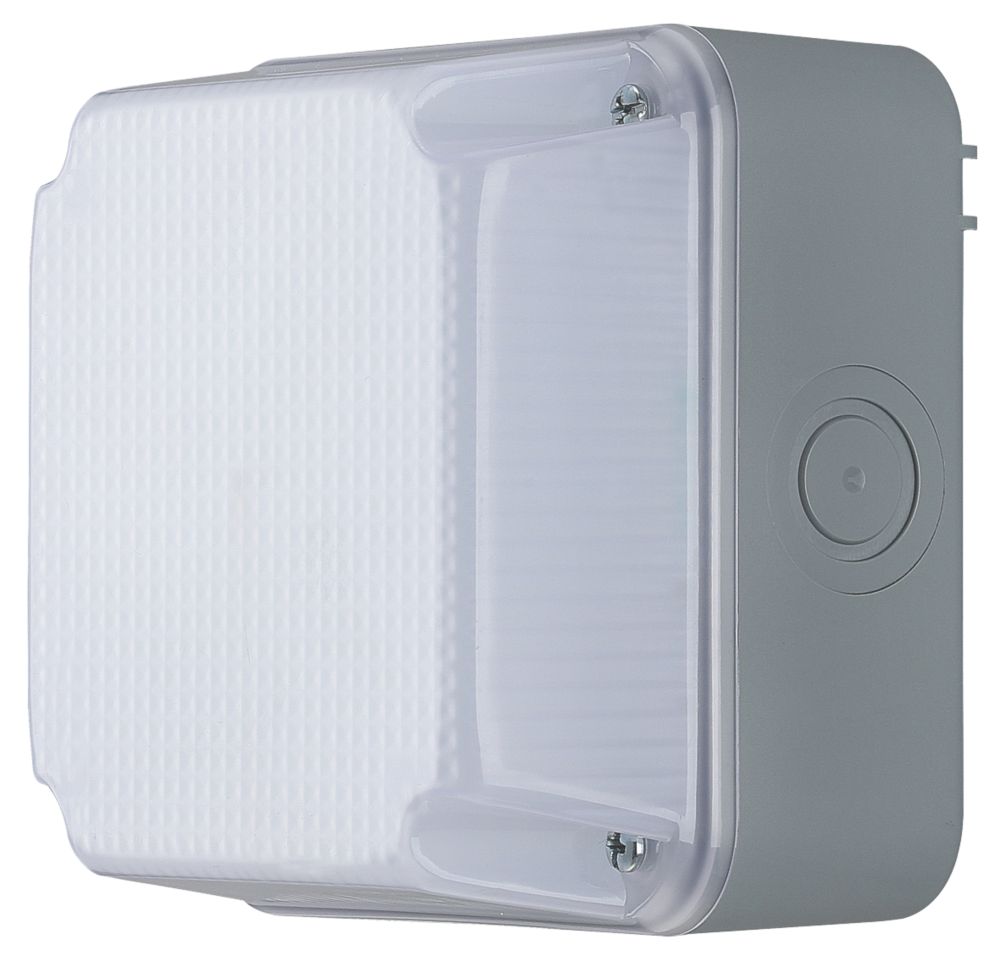Luceco Storm Indoor & Outdoor Square LED Bulkhead Grey 4.5W 400lm