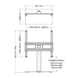 AVF  Tabletop TV Stand Adjustable Height 32 to 55"