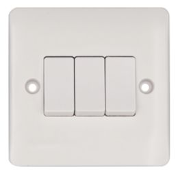 Vimark Pro 10A 3-Gang 2-Way Light Switch  White
