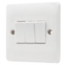 Vimark Pro 10A 3-Gang 2-Way Light Switch  White