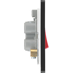 British General Evolve 45A 1-Gang 2-Pole Cooker Switch Black Chrome with LED