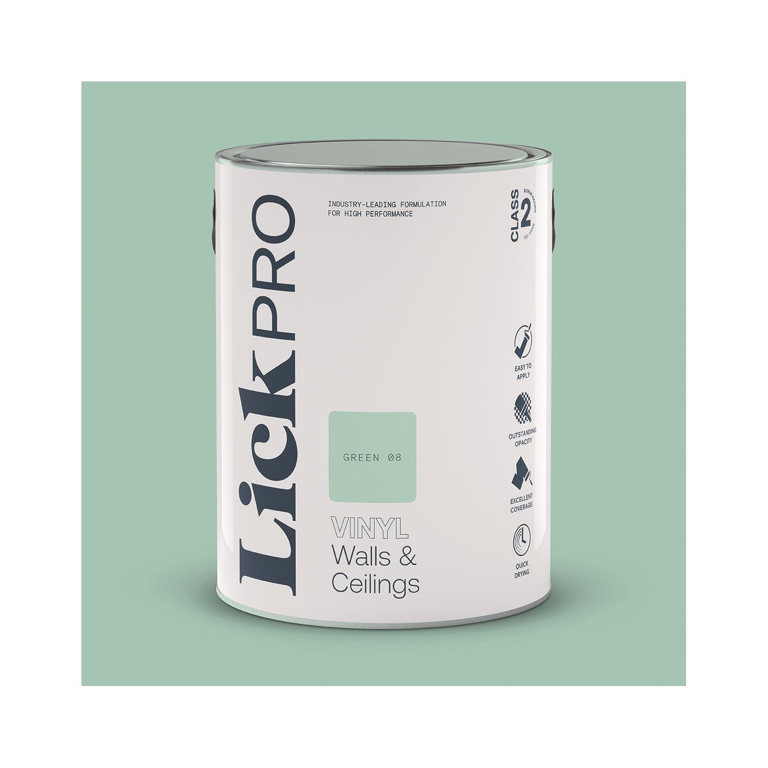 LickPro 5Ltr Green 08 Vinyl Matt Emulsion Paint (862TM)