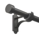 Rothley Matt Black Extendable Curtain Pole w/ Stud Finials 28mm x 165-300cm