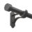 Rothley Matt Black Extendable Curtain Pole w/ Stud Finials 28mm x 165-300cm