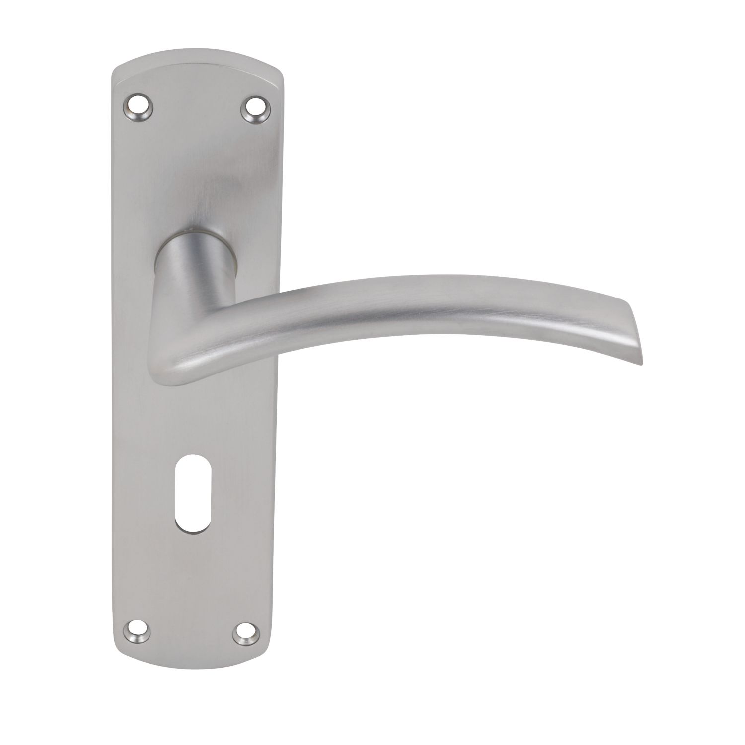 Smith & Locke Tres Fire Rated LoB Lock Door Handles Pair Satin Chrome (8639P)