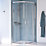 Aqualux Edge 8 Semi-Frameless Quadrant Shower Enclosure Reversible Left/Right Opening Polished Silver 900mm x 900mm x 2000mm