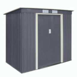 Rowlinson Trentvale 6' 6" x 3' 6" (Nominal) Pent Metal Shed Dark Grey
