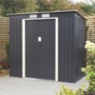 Rowlinson Trentvale 6' 6" x 3' 6" (Nominal) Pent Metal Shed Dark Grey