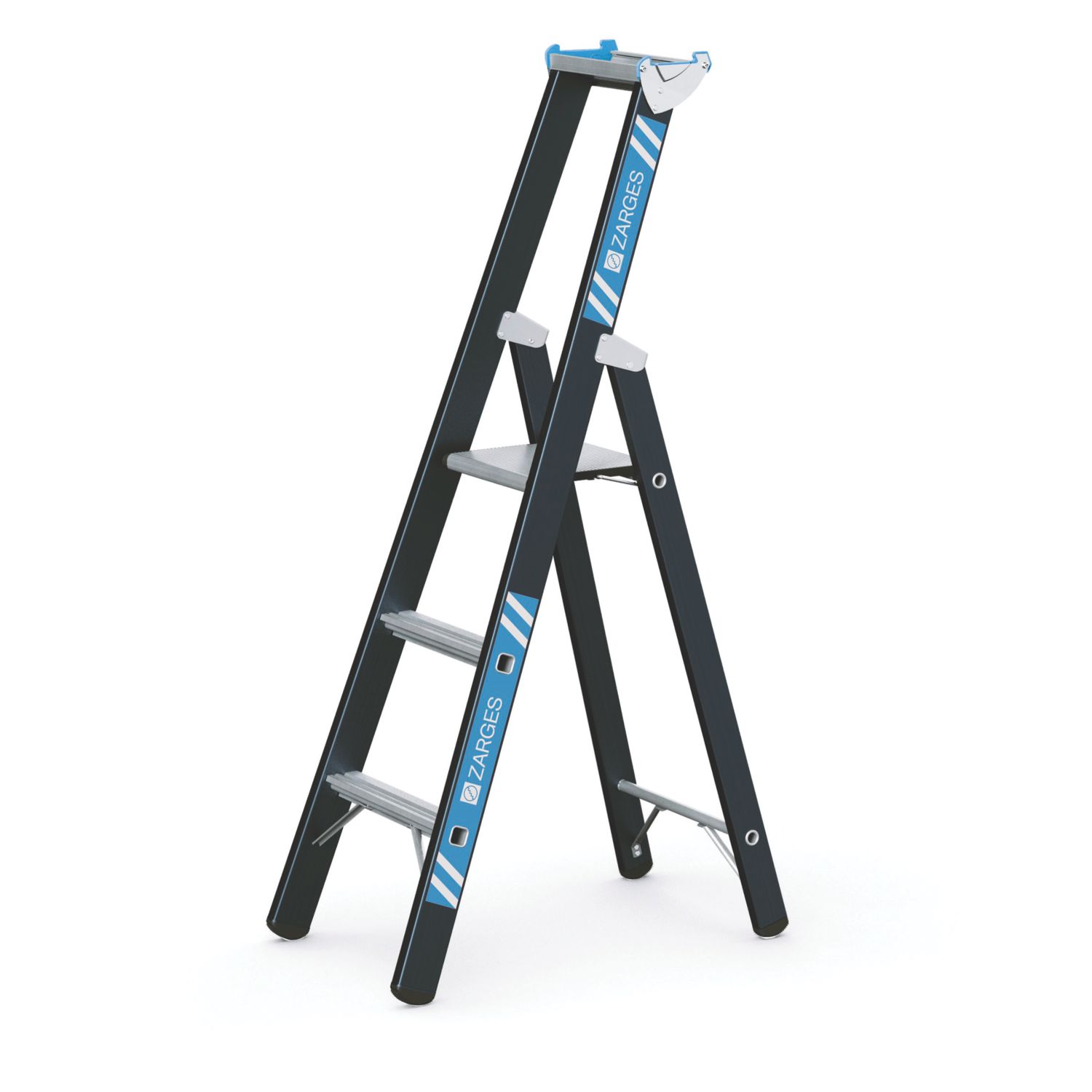 Zarges Aluminium 1.49m 3 Step Platform Step Ladder (863CP)