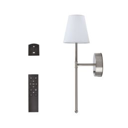 UME  Multi Colour Rechargeable LED Silver Wall Lights with Tapered Shade 4.9W 200lm 2 Pack