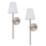 UME  Multi Colour Rechargeable LED Silver Wall Lights with Tapered Shade 4.9W 200lm 2 Pack