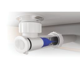 McAlpine Wash Hand Basin Space Saver with Self-Closing Waste Valve White 32mm x 32mm