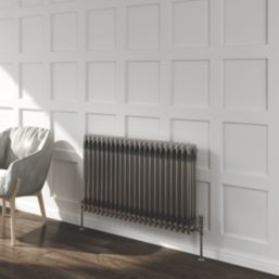 Reina 600mm x 1190mm 5276BTU Raw Metal Horizontal 3 Column Radiator