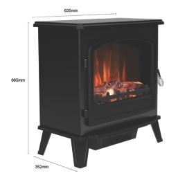 Be Modern Trowpoint Grande Black Electric Freestanding Stove 635mm x 665mm