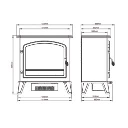 Be Modern Trowpoint Grande Black Electric Freestanding Stove 635mm x 665mm