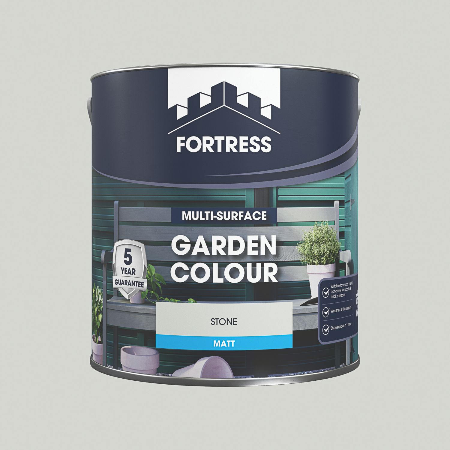 Fortress 2.5Ltr Stone Matt Garden Paint (863PC)
