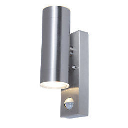 LAP  Outdoor LED Wall Light With PIR Sensor Silver 9W 760lm