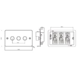 Knightsbridge  3-Gang 2-Way LED Intelligent Dimmer Switch  Gunmetal