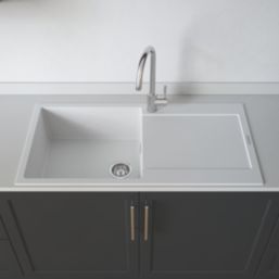 Carysil GD100L-WH 1 Bowl Granite Composite Kitchen Sink White Reversible 1000mm x 500mm