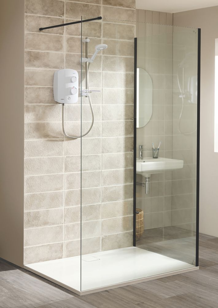 Triton Neo  Frameless Showerwall  Black 1000mm x 2000mm