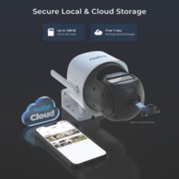 Reolink 2K TrackMix Auto PTZ Solar 64GB Solar-Powered White Wireless 1296p Indoor & Outdoor Round 4G Smart Security Camera