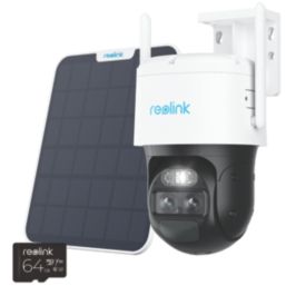 Reolink 2K TrackMix Auto PTZ Solar 64GB Solar-Powered White Wireless 1296p Indoor & Outdoor Round 4G Smart Security Camera