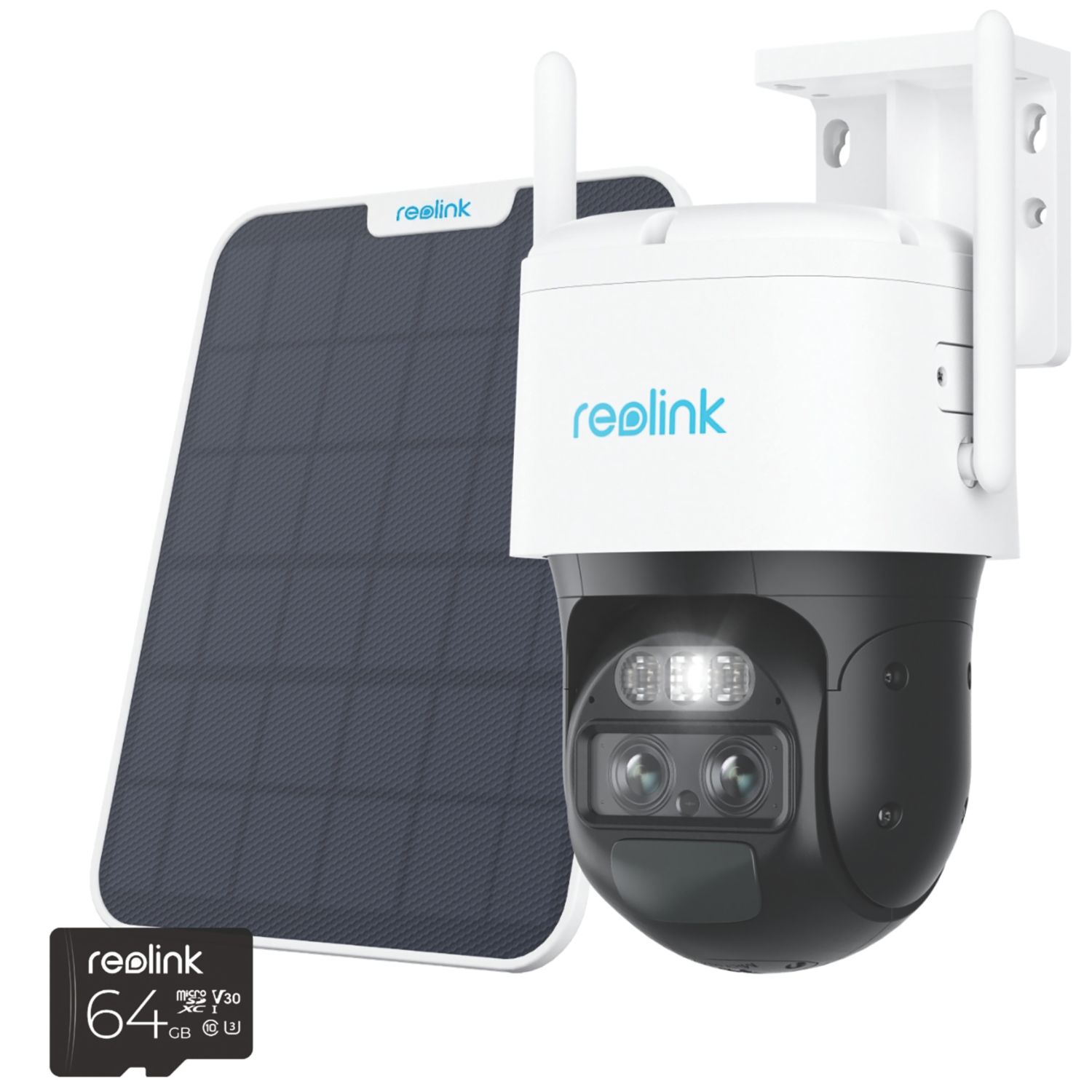 Reolink 2K TrackMix Auto PTZ Solar 64GB Solar-Powered White Wireless 1296p Indoor & Outdoor Round 4G Smart Security Camera (863VE)