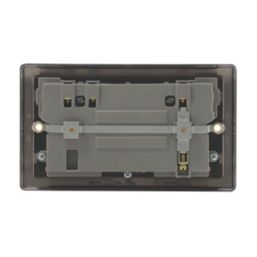 British General Nexus Metal 13A 2-Gang SP Switched Socket + 3.1A 15.5W 2-Outlet Type A USB Charger Antique Brass with Black Inserts