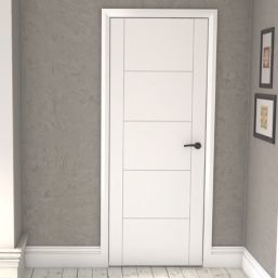 Green & Taylor  Satin Painted White Wooden Ladder Internal Fully-Finished Door 1981mm x 686mm