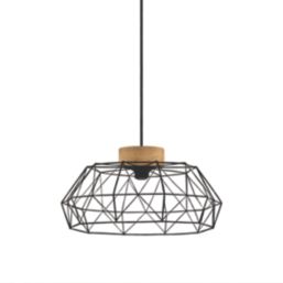 Eglo Padstow Pendant Light Black & Natural