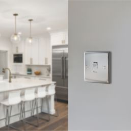 British General Nexus Metal 10AX 1-Gang Intermediate Switch Polished Chrome