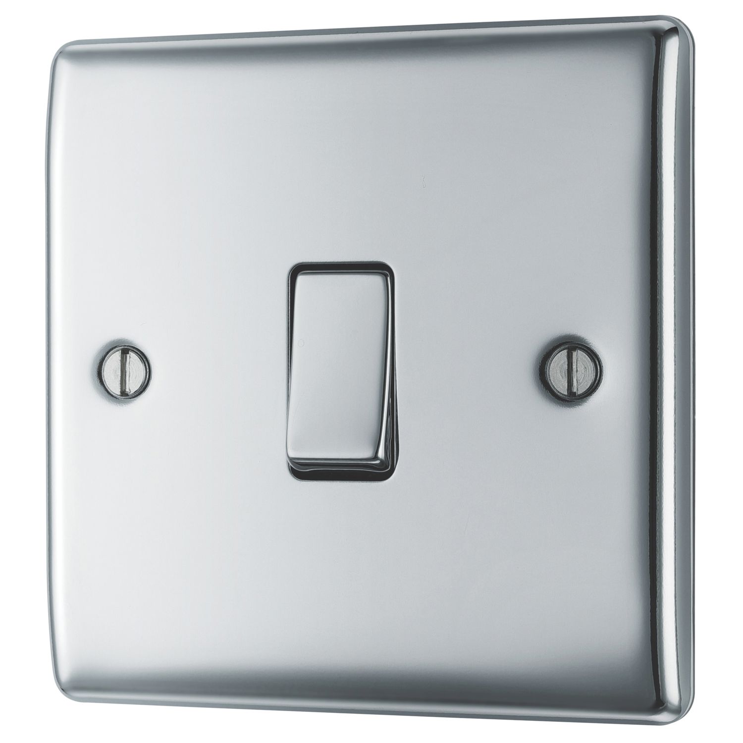 British General Nexus Metal 10AX 1-Gang Intermediate Switch Polished Chrome (864FT)