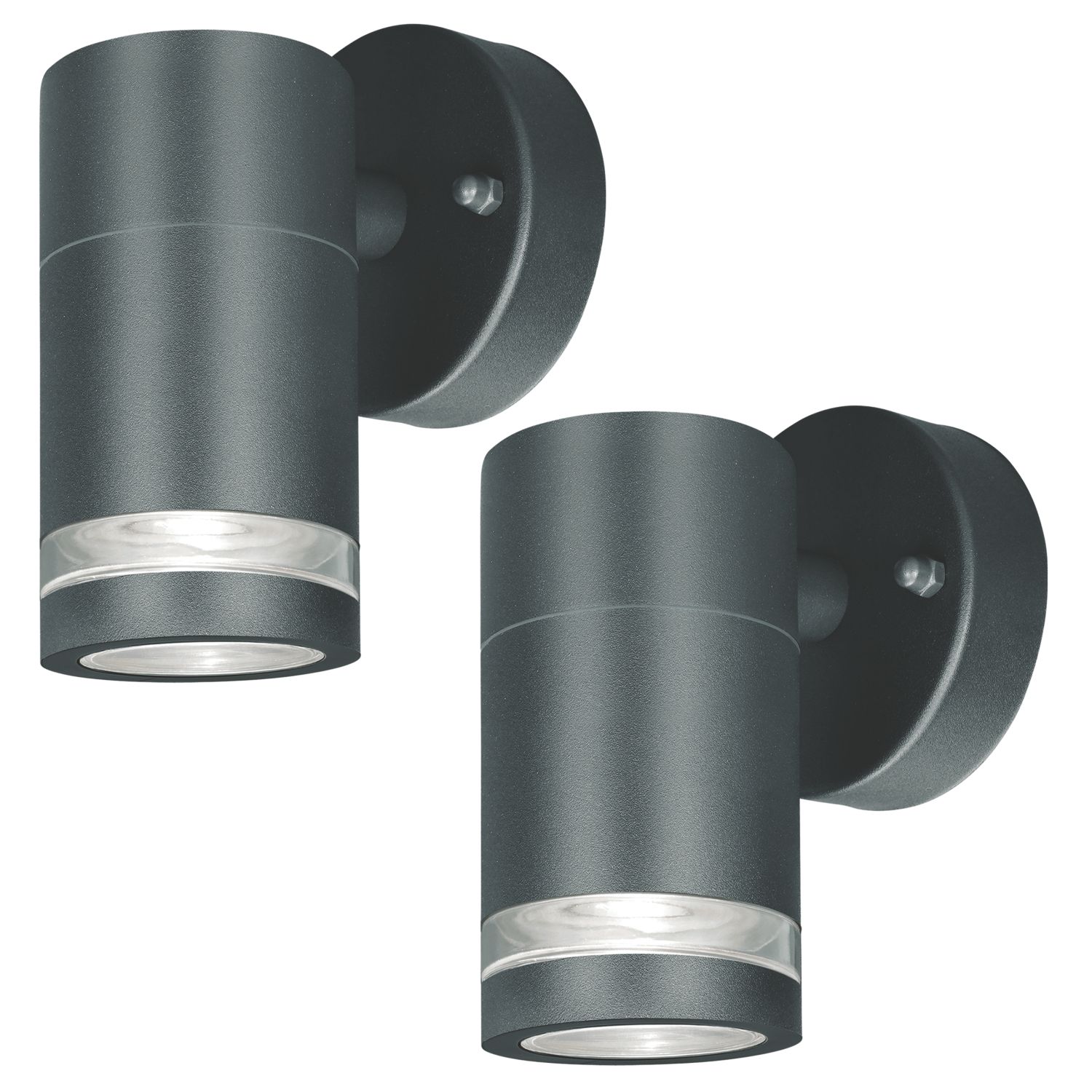 4lite WiZ Marinus Outdoor Single Direction GU10 Wall Lights Anthracite Grey 2 Pack (864GR)