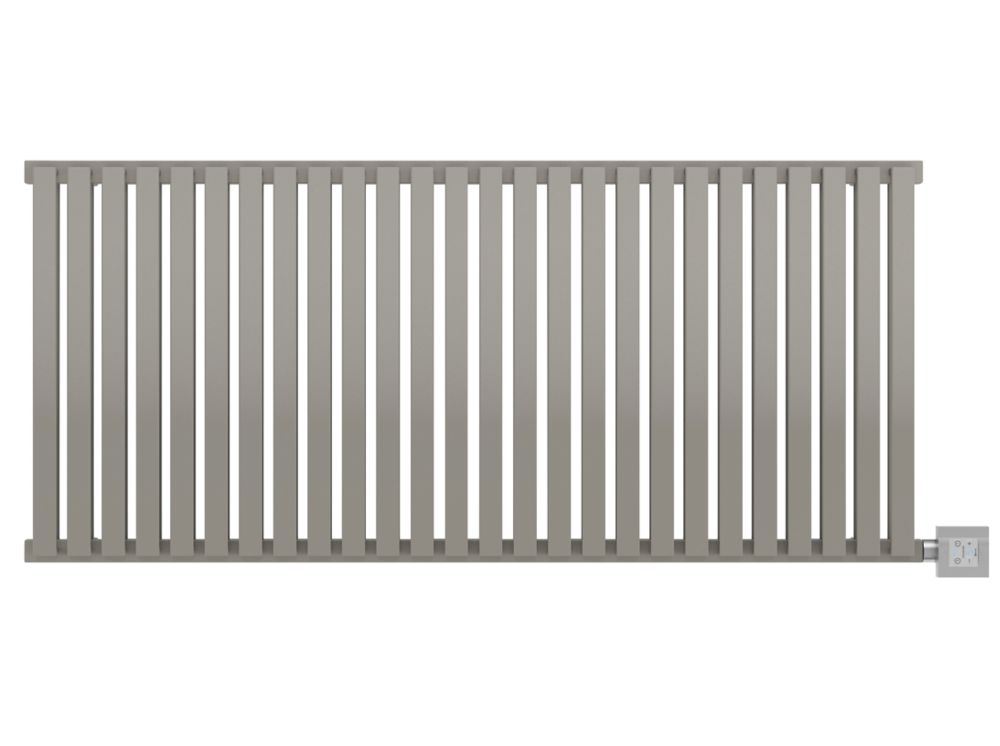 Terma Nemo Wall-Mounted Oil-Filled Radiator Grey / Silver 1000W 1185mm x  530mm - Screwfix