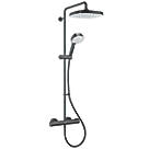 Mira Atom Dual Outlet Rear-Fed Exposed Matt Black Thermostatic Mixer Shower